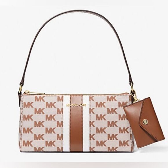 Michael Kors Brown Signature Logo Pochette shoulder bag NWT - Picture 2 of 12